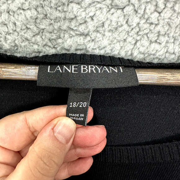 Lane Bryant Sweater Womens 18 Black Floral Embroidered Crochet‎ Whimsigoth Boho - Picture 3 of 6